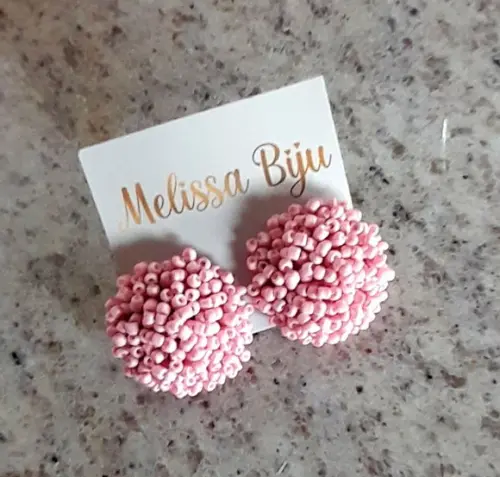 Brinco Miçangas Rosa