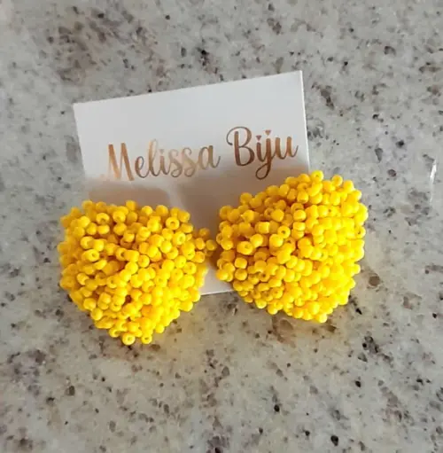 Brinco Miçangas Amarelo
