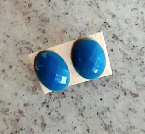 Brinco Resina Azul