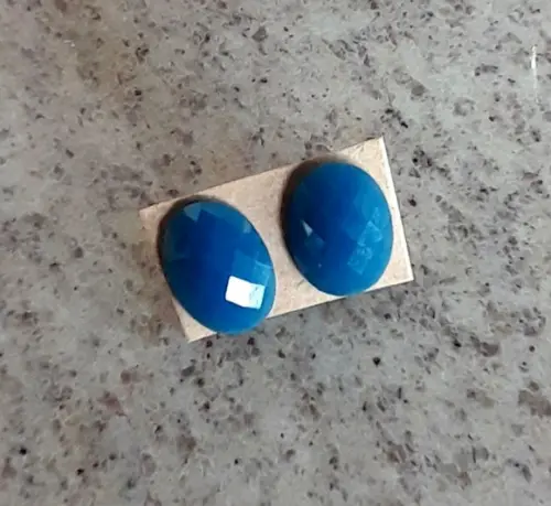 Brinco Resina Azul