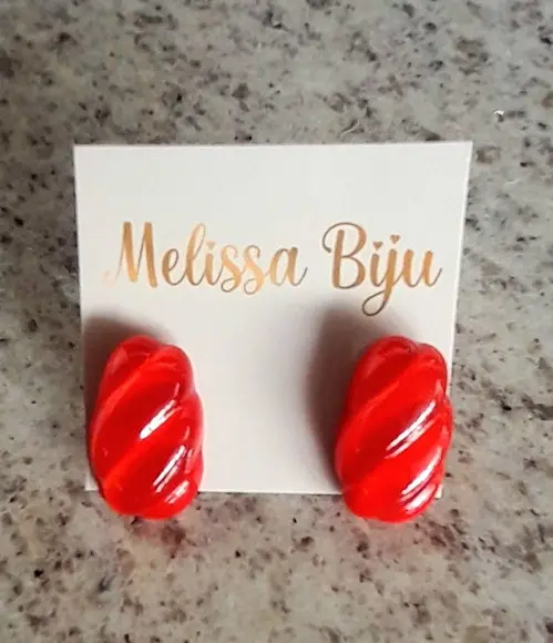 Brinco Resina Vermelho