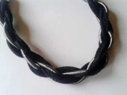 Colar Corda Black/prata