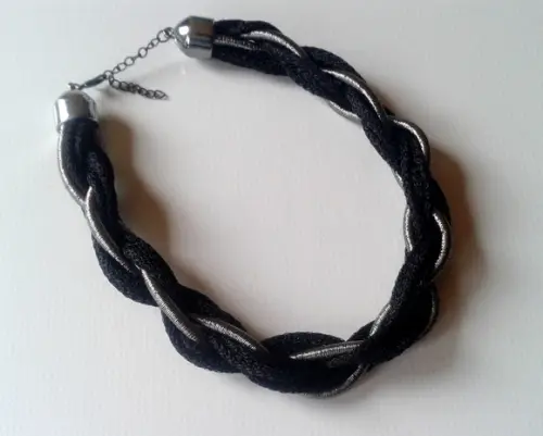 Colar Corda Black/prata
