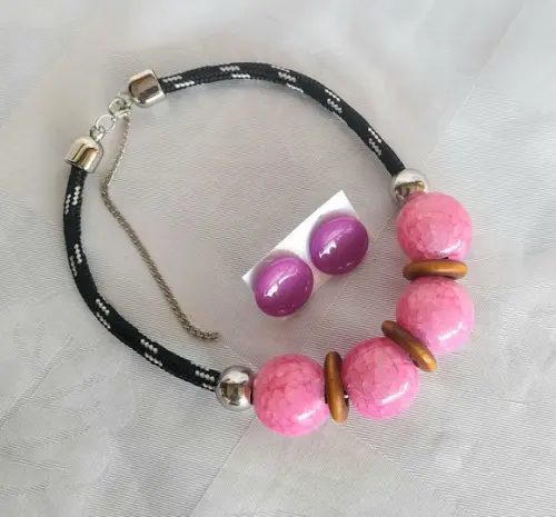 Colar de Corda Rosa