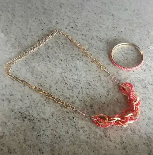 Colar de Miçangas Salmão/pulseira
