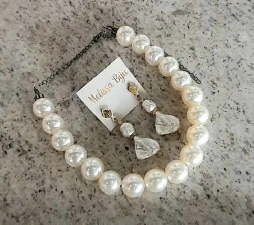 Colar de Perolas com Brincos