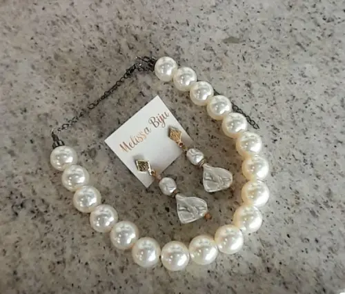 Colar de Perolas com Brincos