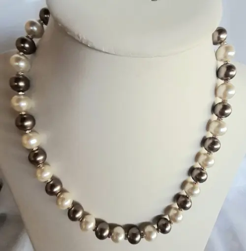 Colar de Pérolas de Vidro/cristais