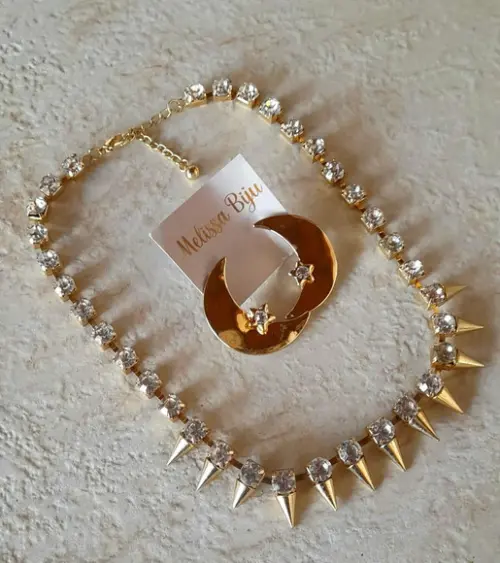 Colar Dourado/cristal