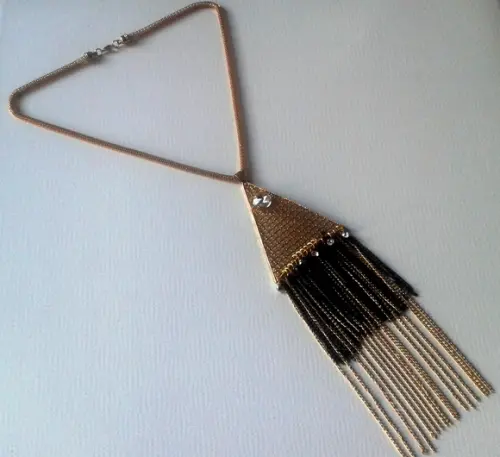 Colar Dourado/Franjas/Brincos