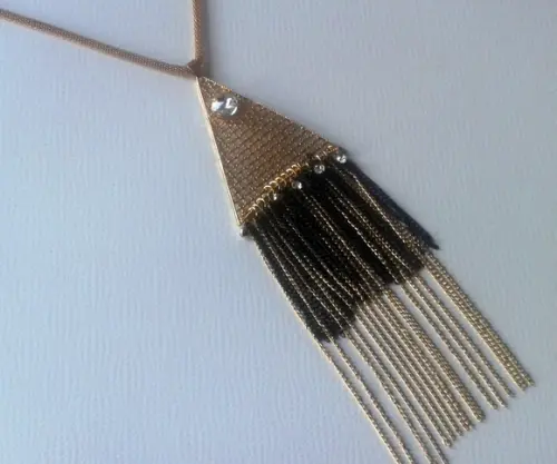 Colar Dourado/Franjas/Brincos
