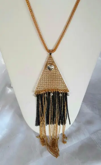 Colar Dourado/Franjas/Brincos