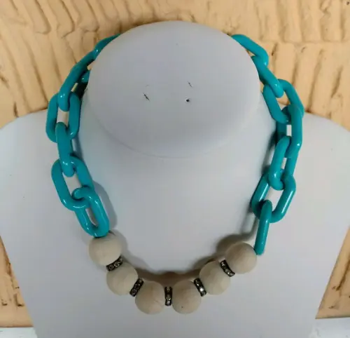 Colar Elos Azul Turquesa