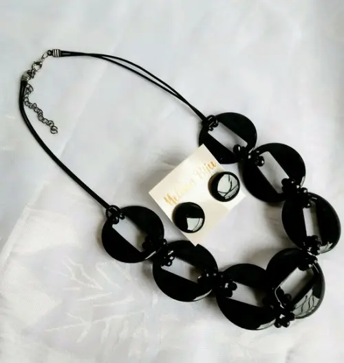 Colar Elos com Cristais Black