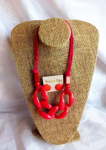 Colar Elos Pink/ Grosso