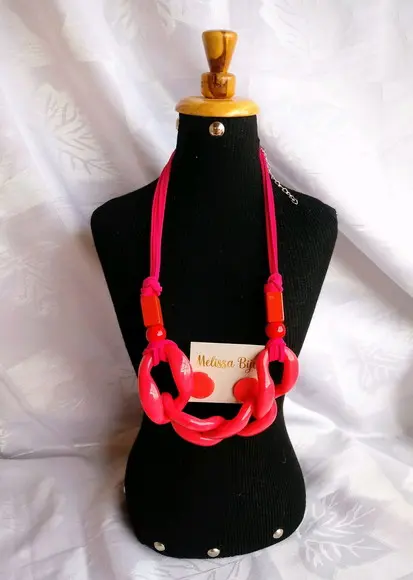 Colar Elos Pink/ Grosso