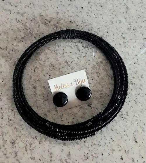 Colar Flexível de Miçangas/cristais