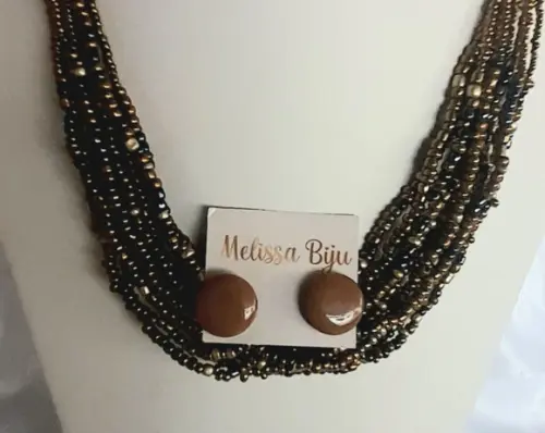 Colar Miçangas Cobre-brincos