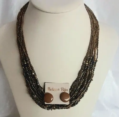 Colar Miçangas Cobre-brincos
