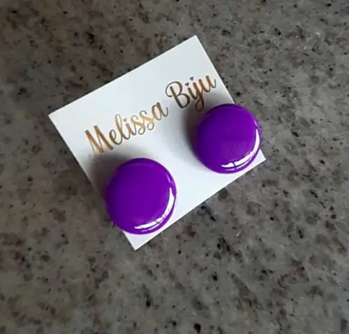 Brinco de Resina Roxo