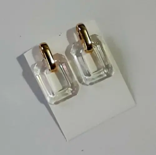 Brinco de Resina Transparente/dourado