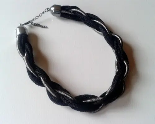 Colar Corda Black/prata