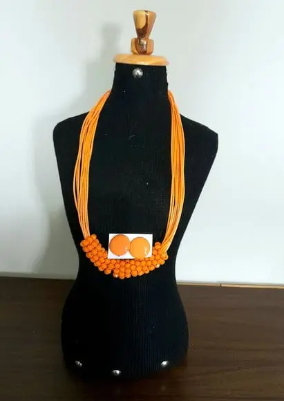 Colar Cristais Abóbora