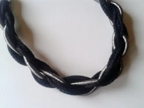 Colar Corda Black/prata