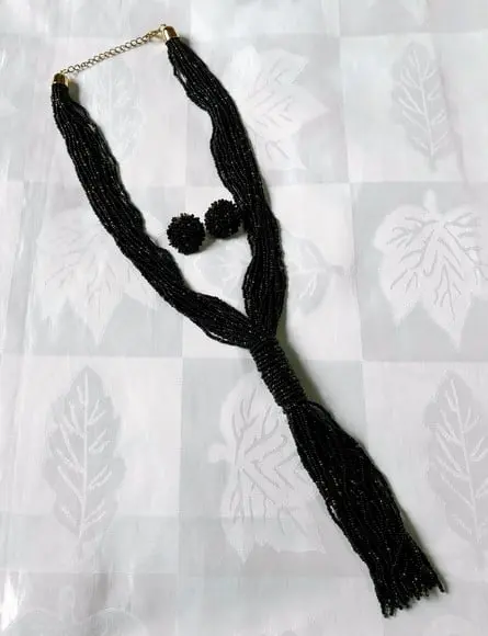 Colar de Miçangas Black c/ Brincos