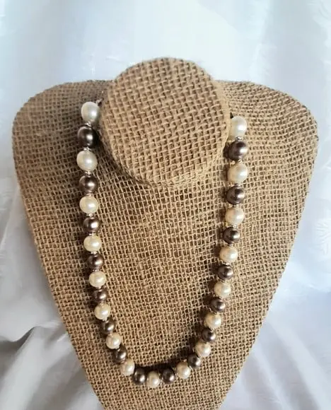 Colar de Pérolas de Vidro/cristais