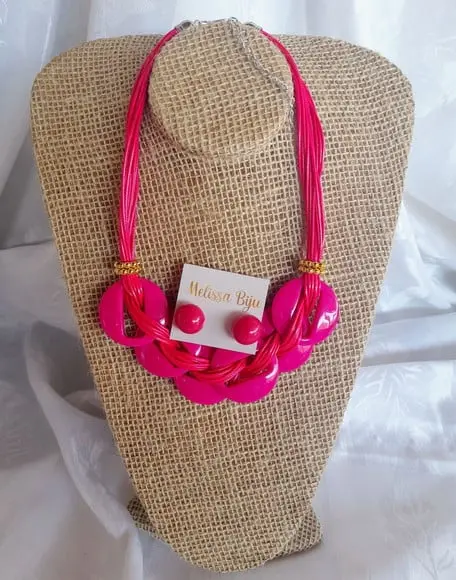 Colar de Resina Pink
