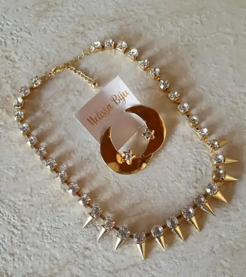 Colar Dourado/cristal