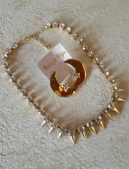 Colar Dourado/cristal