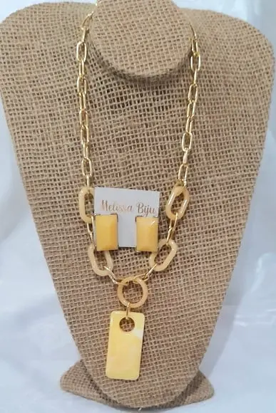 Colar Elos Dourado Amarelo
