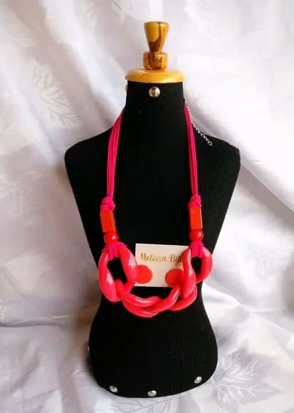 Colar Elos Pink/ Grosso