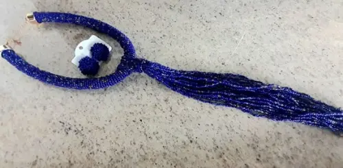 Maxi Colar Miçangas Azul c/ Brincos