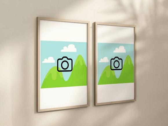 Kit 2 Quadros Decorativo com Sua Imagem A4 24x34