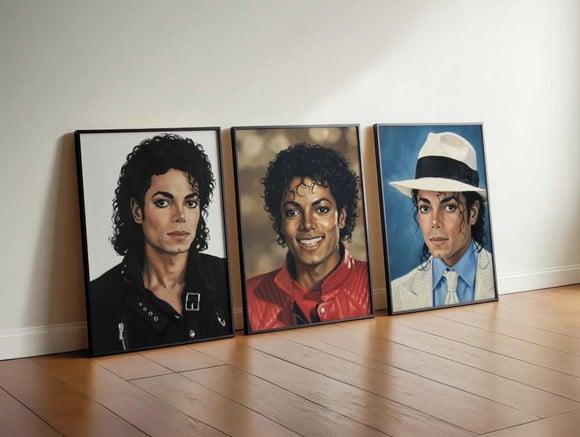 Kit 3 Quadros Decorativos Michael Jackson Rei do Pop A3
