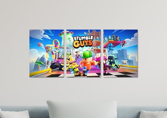 Kit 3 Placas Decorativas Quadro Stumble Guys Decorar