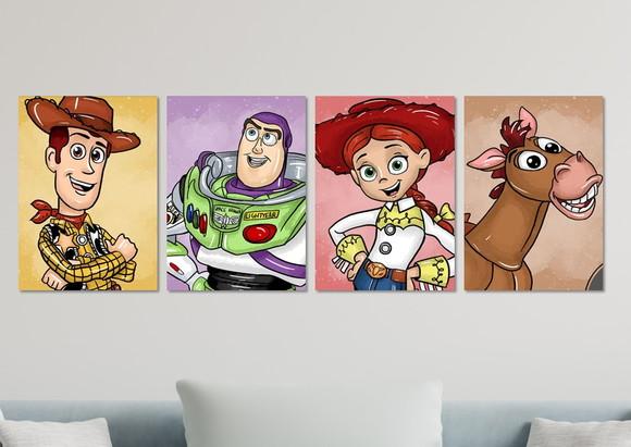 Kit 4 Placas Decorativas Quadro Toy Story Baby Decoração B