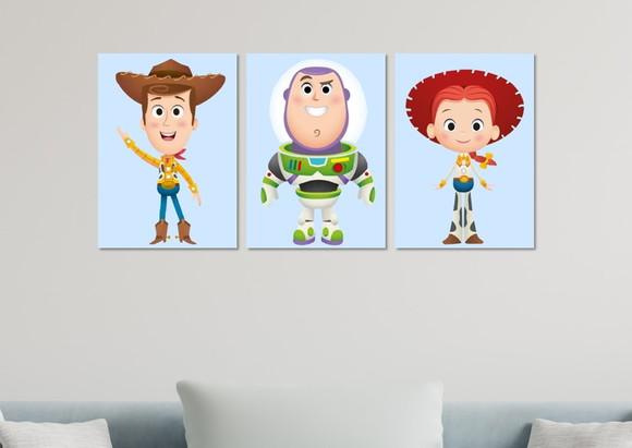 Kit 3 Placas Decorativas Quadro Toy Story Baby Decoração