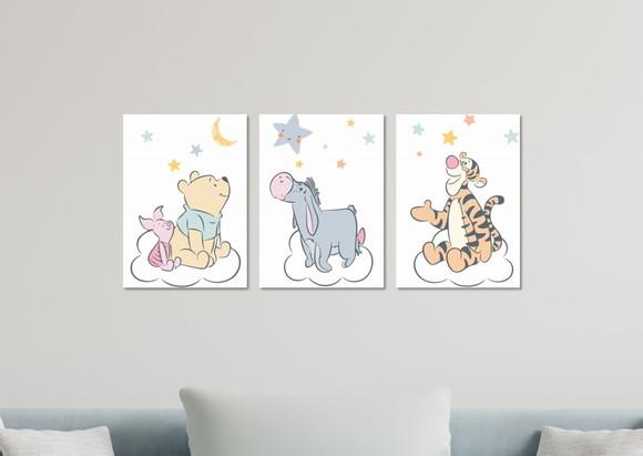 Kit 3 Placas Quadros Decorativos Ursinho Pooh Decoração