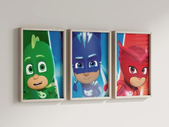 Kit 3 Quadros Decorativos Moldura Pj. Masks