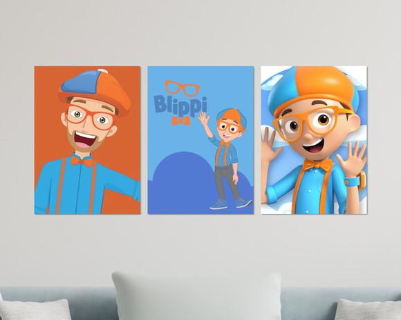 Kit 3 Placas Quadros Decorativos Blippi
