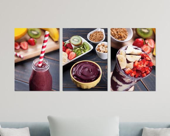 Kit 3 Placas Decorativas Quadro Açai Decoração