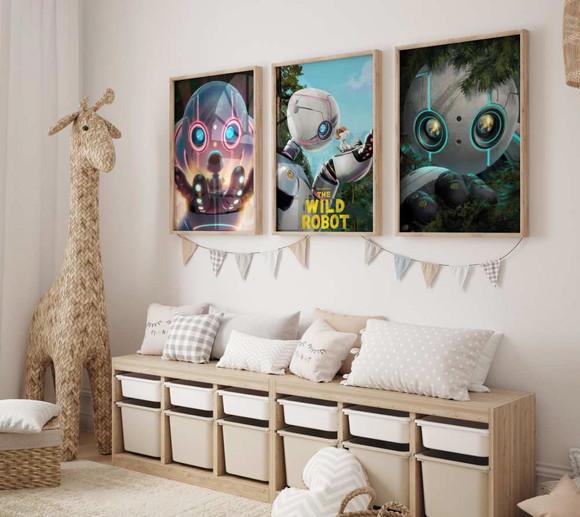 Kit 3 Quadros Robô Selvagem A3 34x44