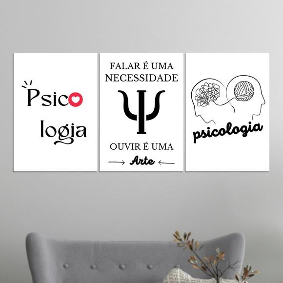Kit 3 Placas Decorativas Quadro Psicologia Decoração