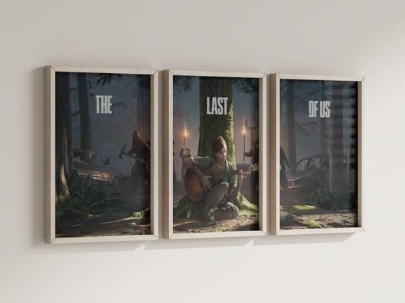 Kit 3 Quadros Decorativos Moldura The Last Of Us