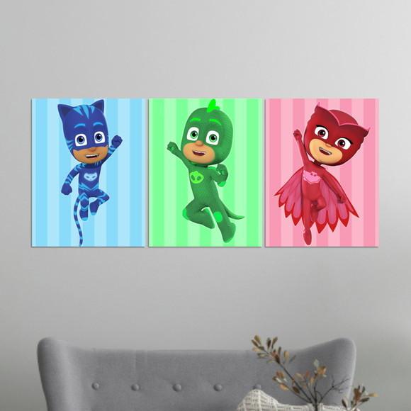 Kit 3 Placas Quadros Decorativos Pj. Masks