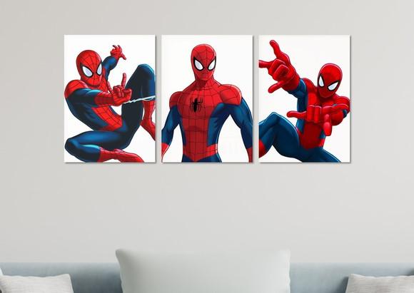 Kit 3 Placas Quadros Decorativos Homem Aranha Super-herói